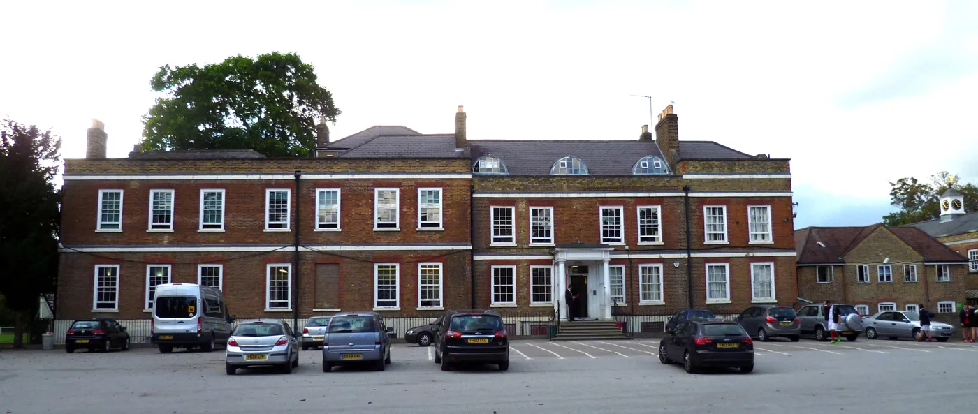 Enfield Court, the Georgian house at the centre of Enfield Grammar School in Enfield Town. The school published its 2026 A-level figures on its own results page.